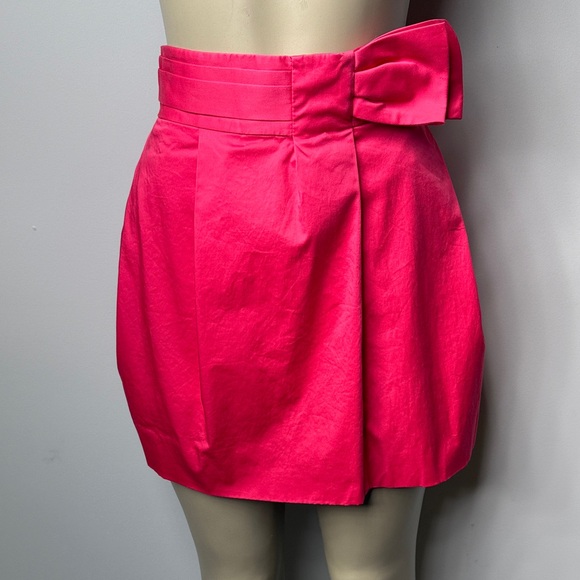 BCBGMaxAzria Hot Pink Mini Skirt with Side Bow - Picture 1 of 6